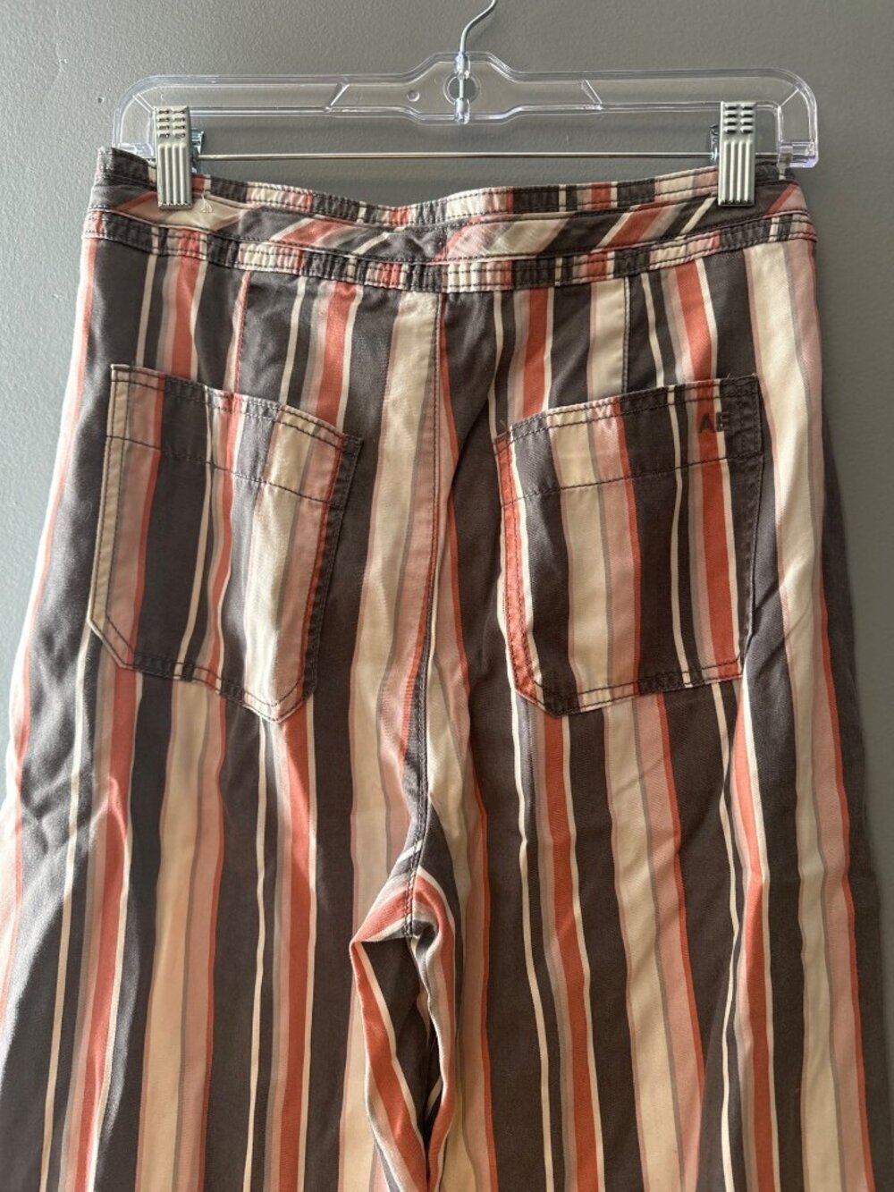 American Eagle Size 4 Striped Wide Leg Capri Pants Coastal Preppy Casual Summer - Picture 3 of 6